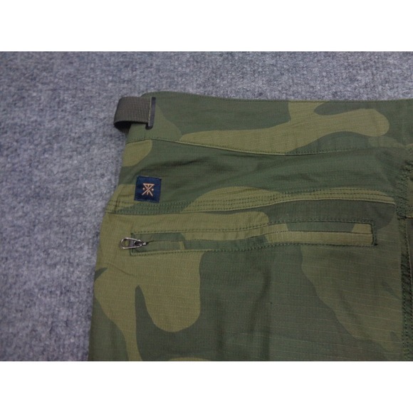 ROARK Campover Cargo Pants Mens 34x31 Green Camo Ripstop Belted Hiking Outdoors - Picture 9 of 11